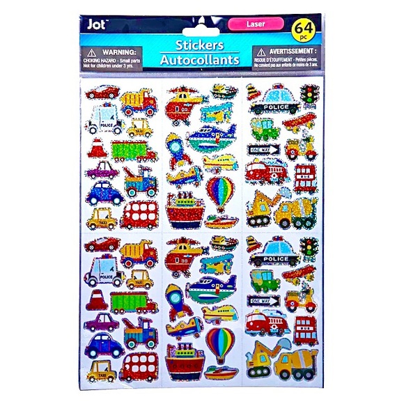 🚙 64 PIECE HOLOGRAPHIC STICKER SET 🚙 - Picture 1 of 2